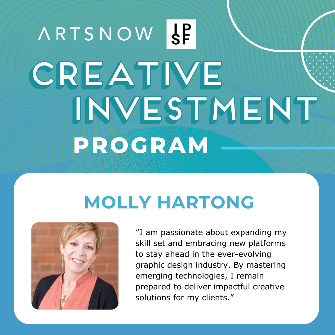 Blue graphic congratulating the 2024 Creative Investment Program recipients. 