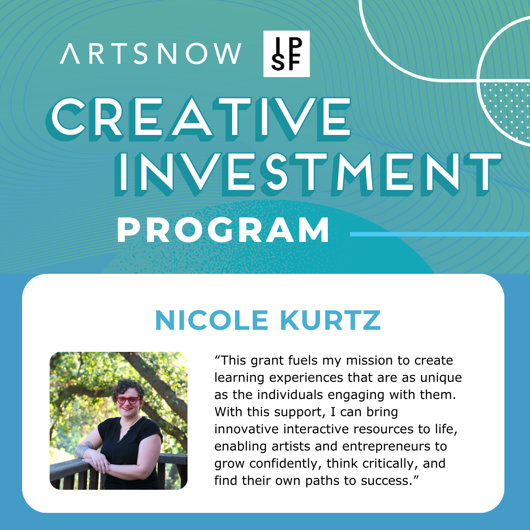Blue graphic congratulating the 2024 Creative Investment Program recipients. 
