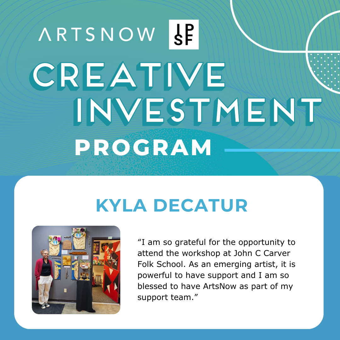 Blue graphic congratulating the 2024 Creative Investment Program recipients. 