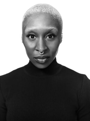 Black and white photo of a woman of color