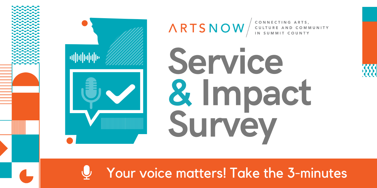 Orange and blue graphic that reads "Service and Impact Survey. Your Voice Matters! Take the 3-minutes