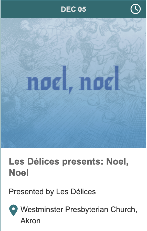 Blue graphic with the text "noel, noel"