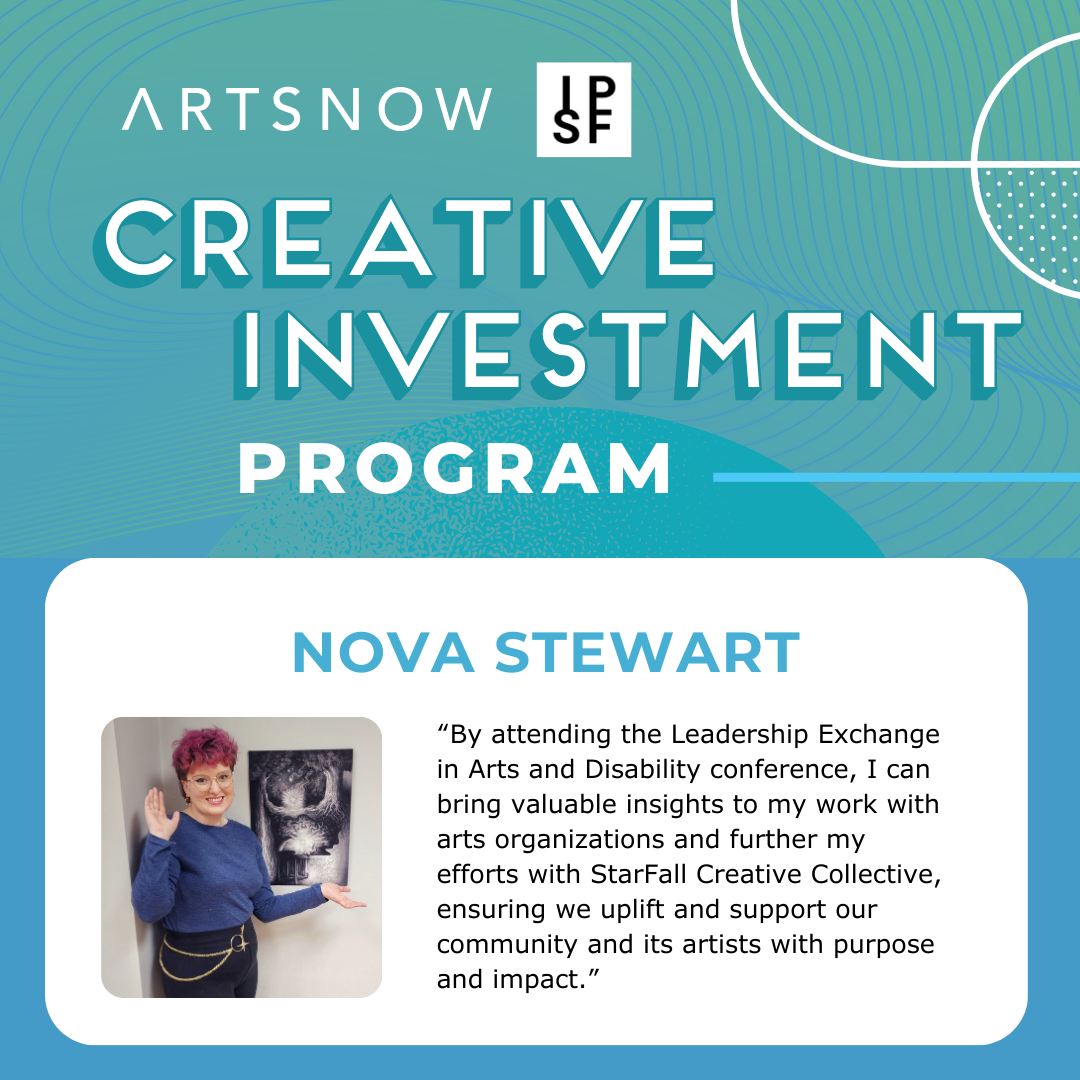 Blue graphic congratulating the 2024 Creative Investment Program recipients. 