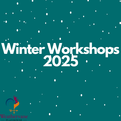 Teal and white graphic with white text reading, "Winter wWorkshops 2025"