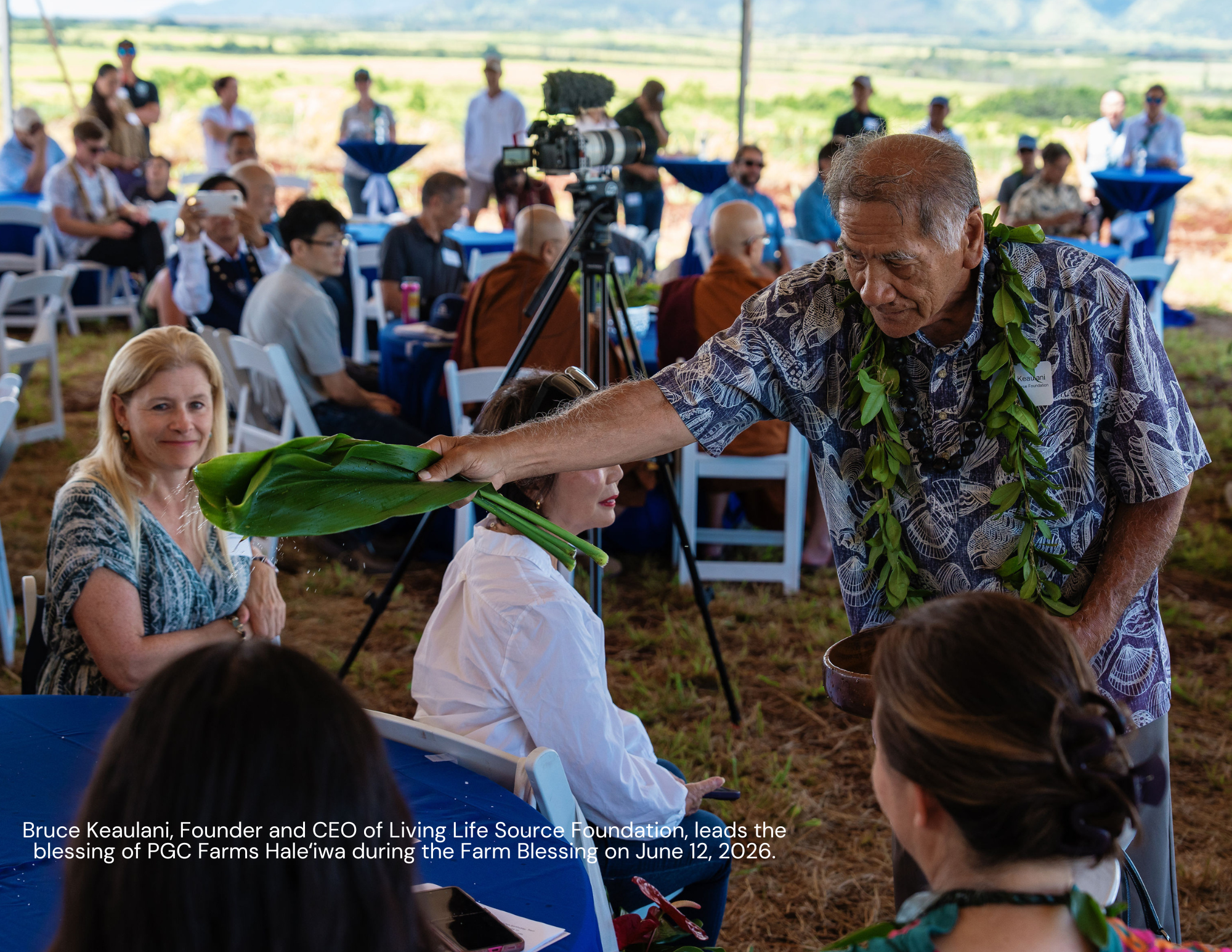 Photo of Bruce Keaulani and guests during the PGC Farm Blessing